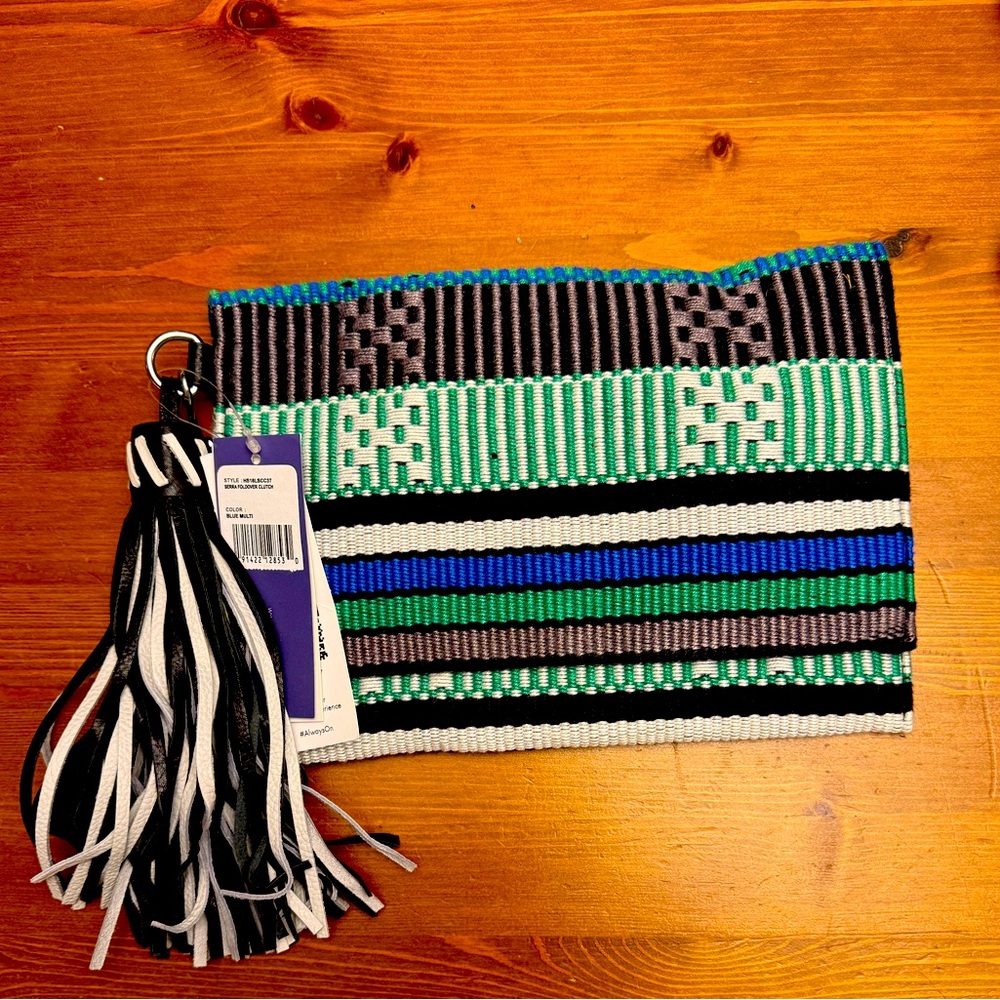 Rebecca Minkoff Foldover Embroidered Clutch w/ Tassel